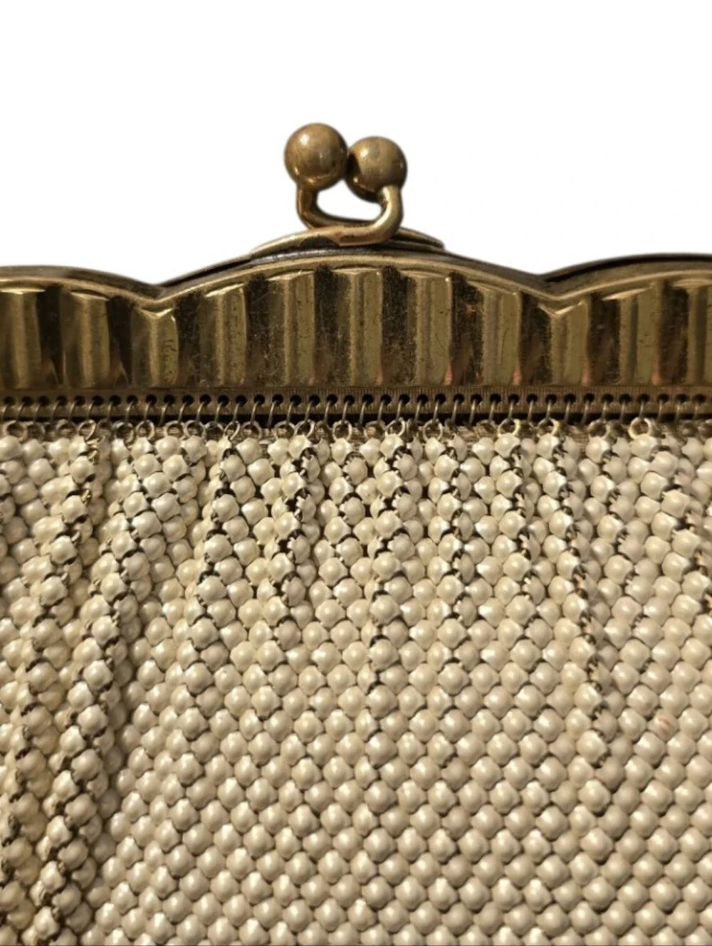 Whiting And Davis 1930's-1950's Vintage Enamel Metal Mesh & Lucite Handbag EUC - Picture 3 of 12